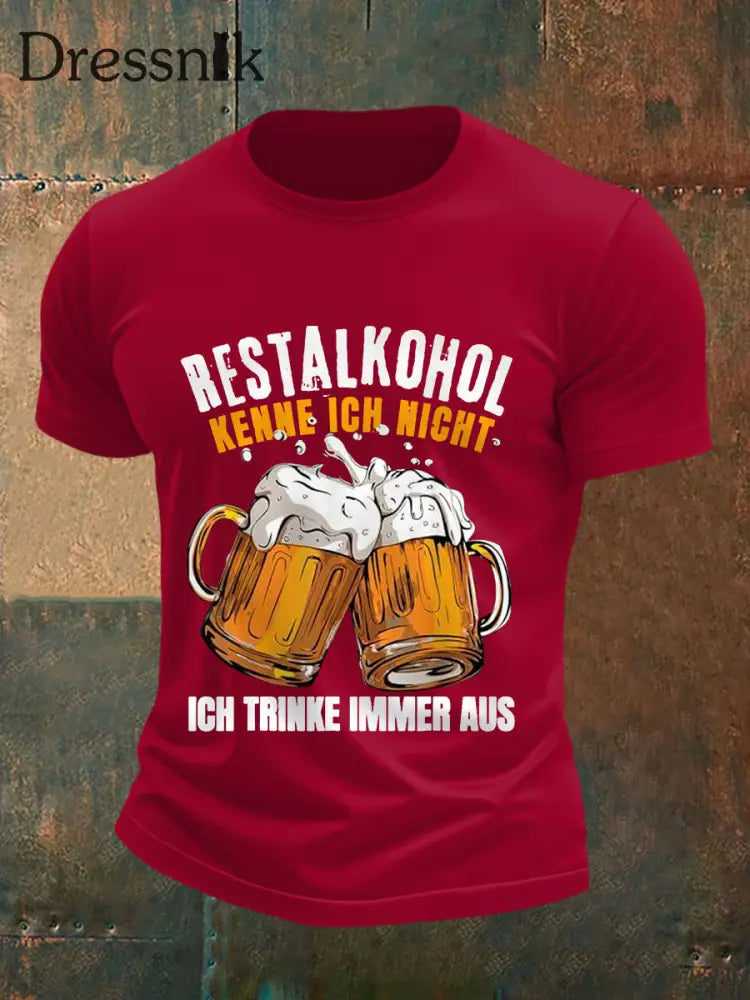 Lustiges Bier liebhaber für Männer Casual T-Shirt Tiefrot / S