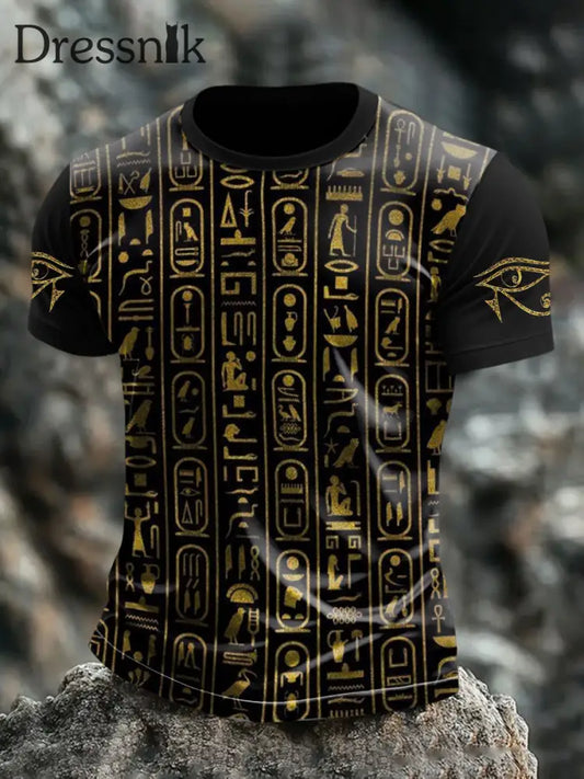 Männer Ägypten Text Symbol Casual T Shirts Schwarz / S