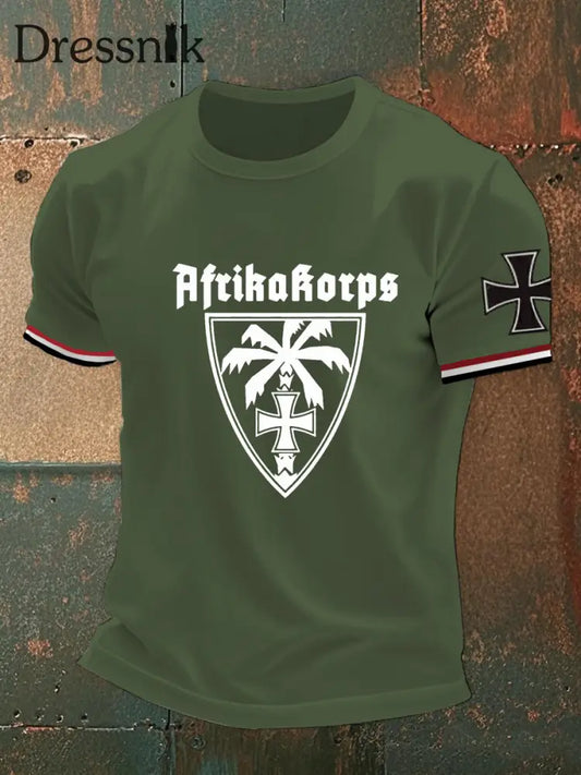 Männer Afrika Corps T-Shirt mit kurzen Ärmeln Armee grün / S