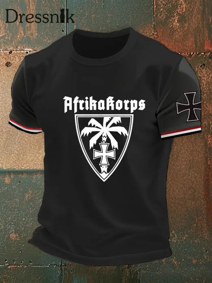 Männer Afrika Corps T-Shirt mit kurzen Ärmeln Schwarz / S