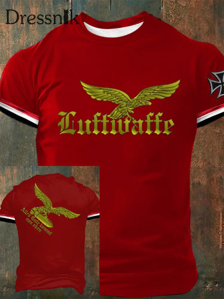 Männer Alles Gute komm von Oben bedrucktes Kurzarm-T-Shirt Rot / S