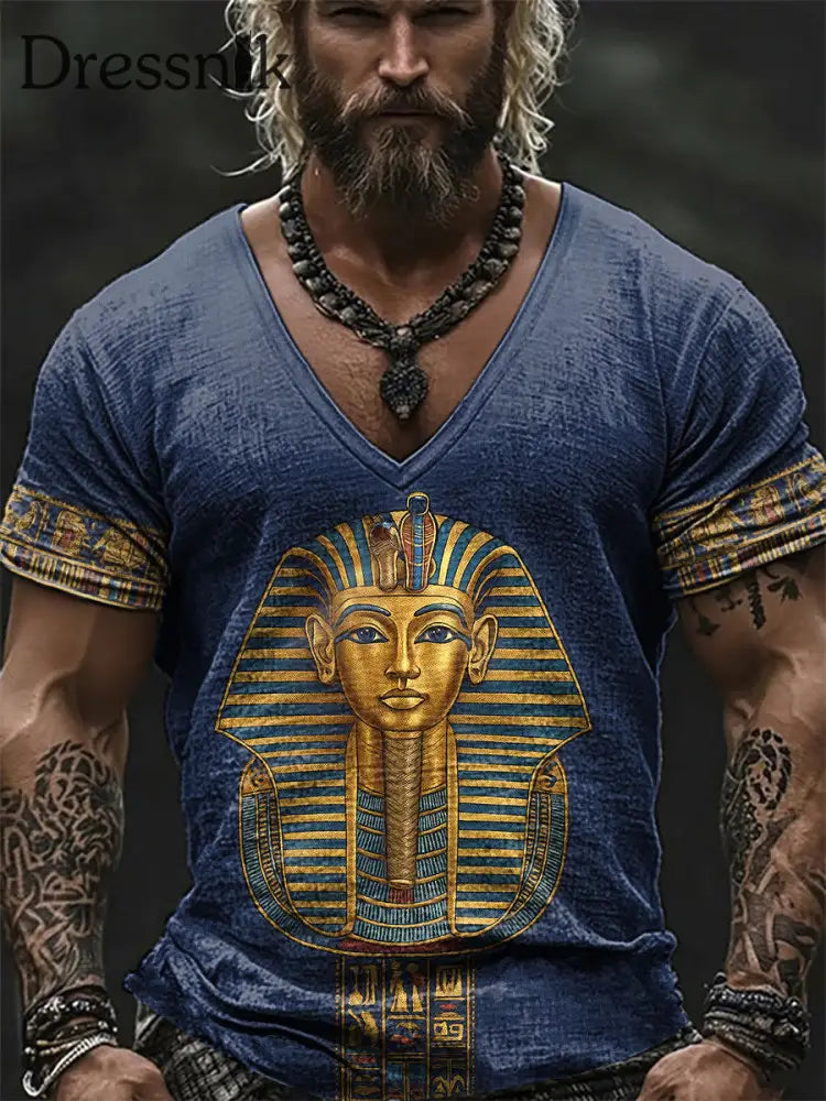 Männer alt ägyptische Zivilisation T Shirt blau / S