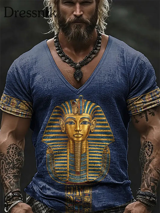 Männer alt ägyptische Zivilisation T Shirt blau / S