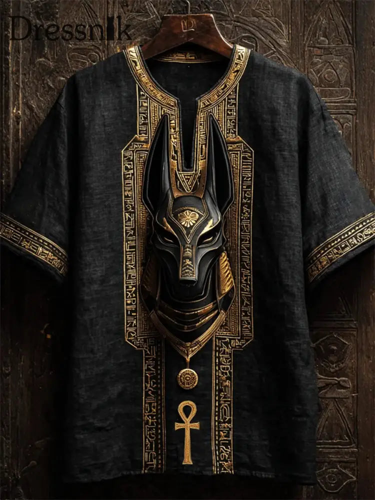 Männer alt ägyptische Zivilisation T Shirt Schwarz / S