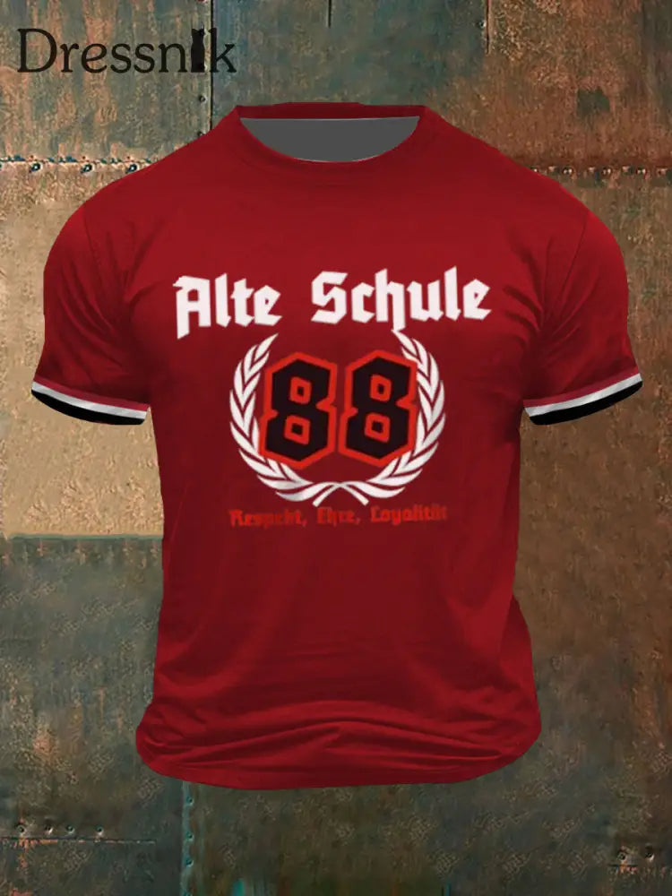 Männer Alte Schule T-Shirt mit kurzen Ärmeln Rot / S