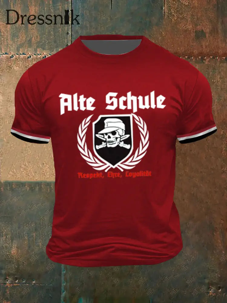 Männer Alte Schule T-Shirt mit kurzen Ärmeln Rot / S