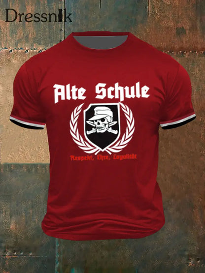 Männer Alte Schule T-Shirt mit kurzen Ärmeln Rot / S