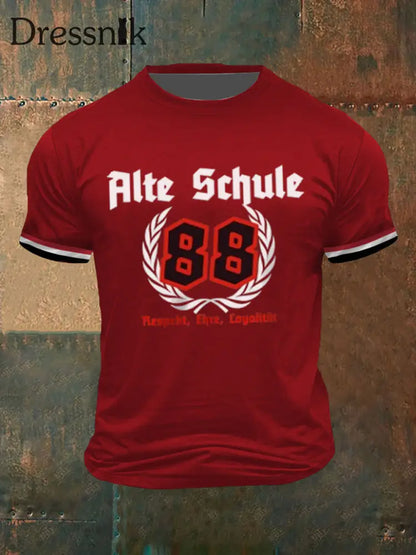 Männer Alte Schule T-Shirt mit kurzen Ärmeln Rot / S