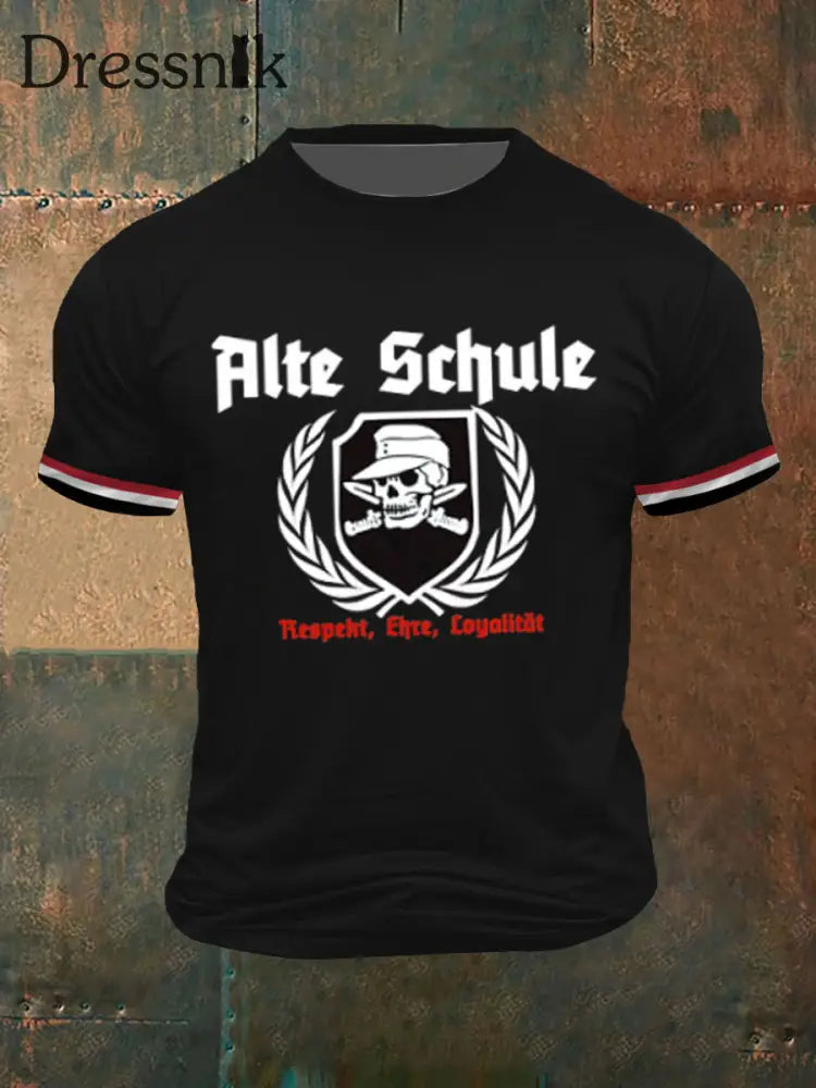 Männer Alte Schule T-Shirt mit kurzen Ärmeln Schwarz / S