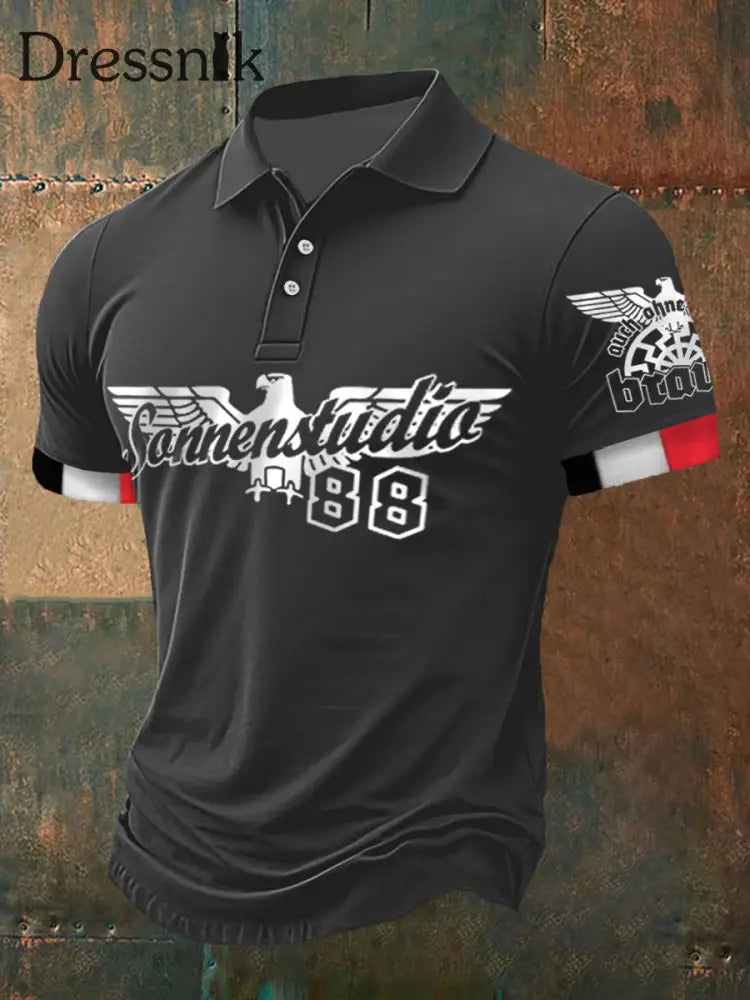 Männer Auch ohne Sonne Braun 88 Kurzarm Polo-Shirt Dunkelgrau / S