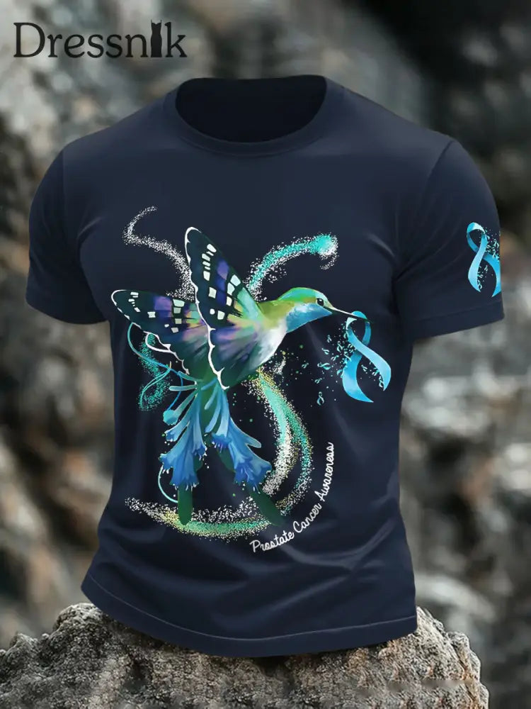 Männer band Prostata krebs Kolibri T Shirts Marineblau / S