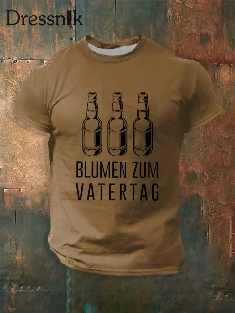 Männer Männer Männer bedrucktes Kurzarm-T-Shirt Braun / S