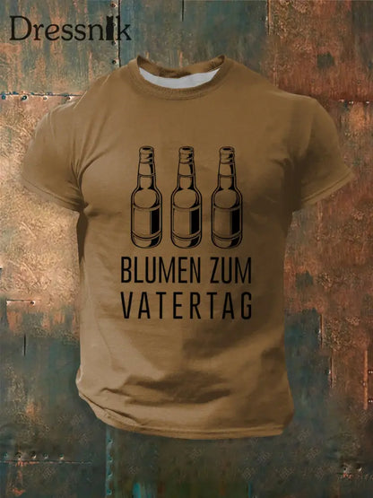 Männer Männer Männer bedrucktes Kurzarm-T-Shirt Braun / S
