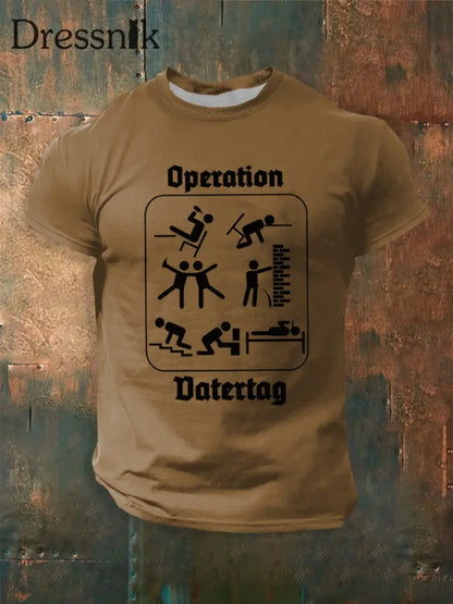 Männer Männer Männer bedrucktes Kurzarm-T-Shirt Braun / S