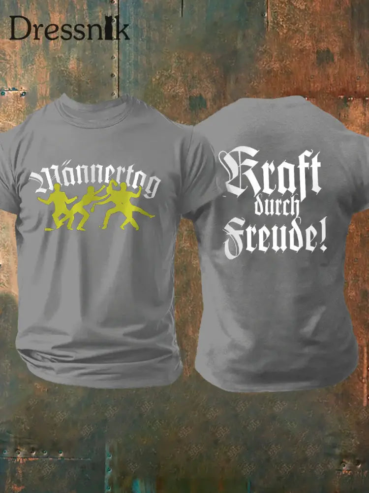 Männer Männer Männer bedrucktes Kurzarm-T-Shirt Grau / S