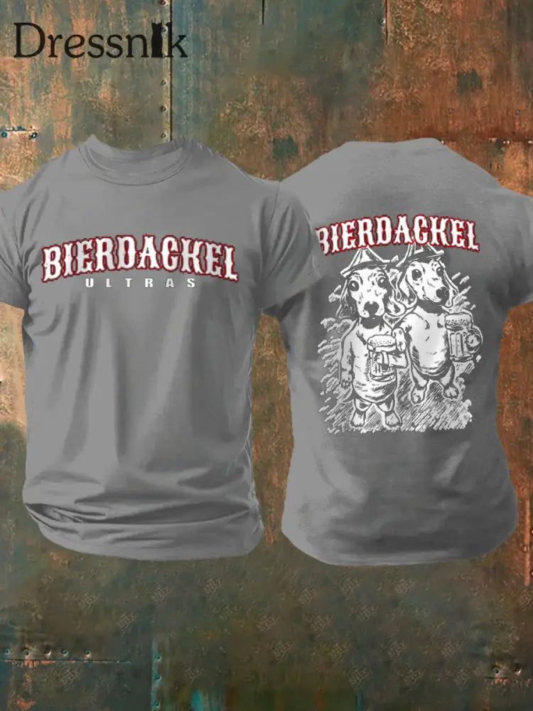 Männer Männer Männer bedrucktes Kurzarm-T-Shirt Grau / S