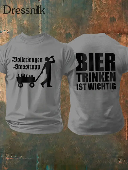 Männer Männer Männer bedrucktes Kurzarm-T-Shirt Grau / S