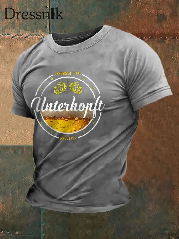 Männer Männer Männer bedrucktes Kurzarm-T-Shirt Grau / S
