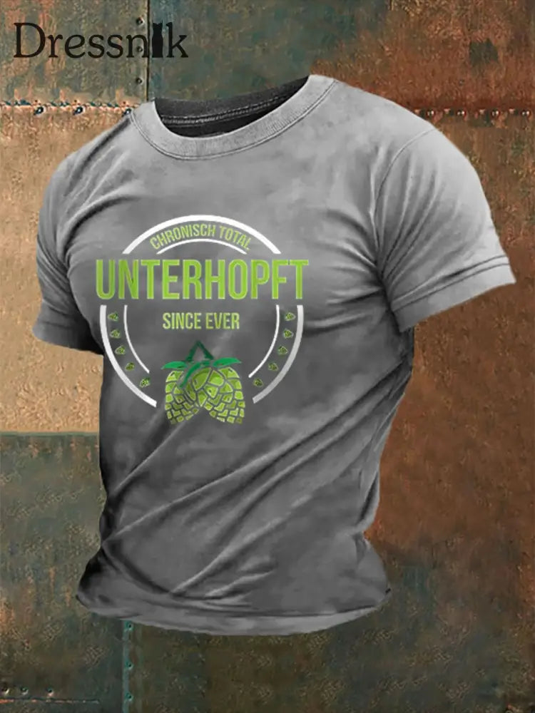 Männer Männer Männer bedrucktes Kurzarm-T-Shirt Grau / S