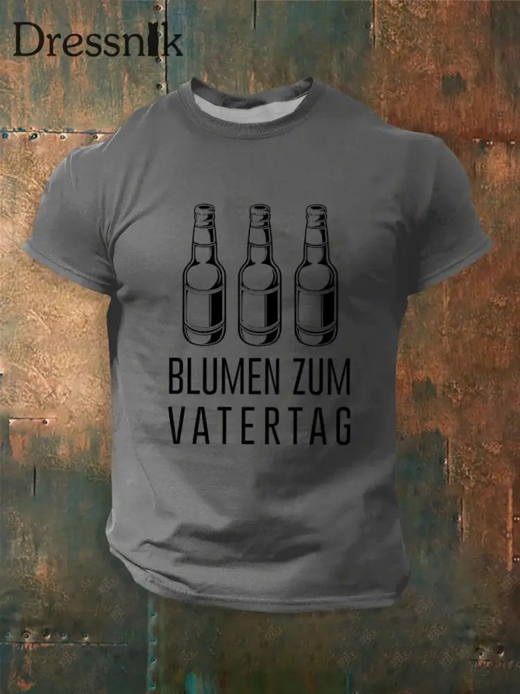 Männer Männer Männer bedrucktes Kurzarm-T-Shirt Grau / S