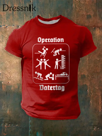Männer Männer Männer bedrucktes Kurzarm-T-Shirt Rot / S