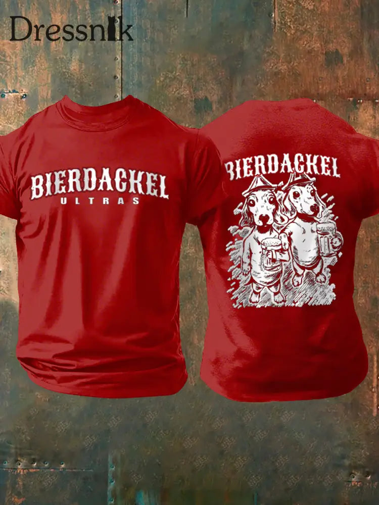 Männer Männer Männer bedrucktes Kurzarm-T-Shirt Rot / S