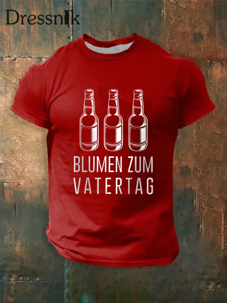 Männer Männer Männer bedrucktes Kurzarm-T-Shirt Rot / S