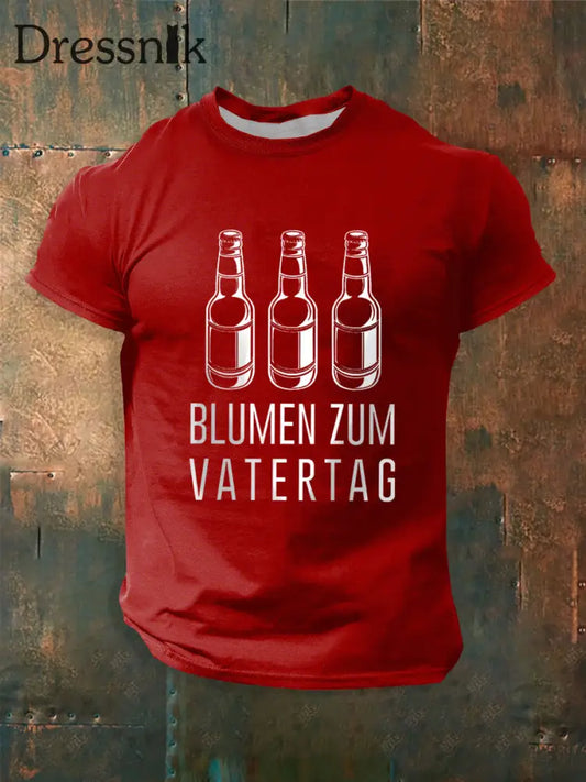 Männer Männer Männer bedrucktes Kurzarm-T-Shirt Rot / S