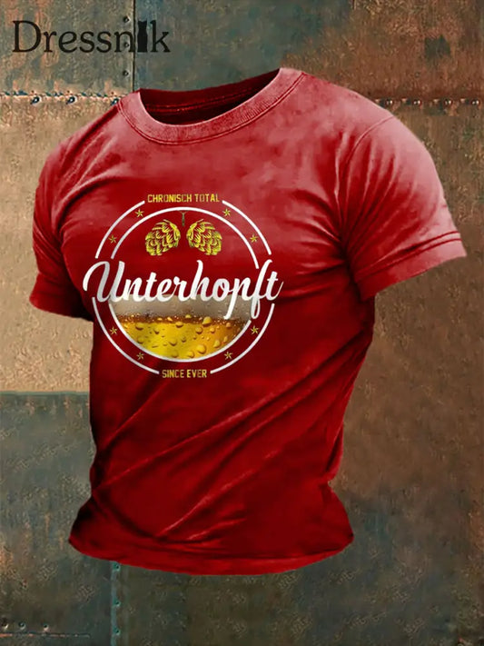 Männer Männer Männer bedrucktes Kurzarm-T-Shirt Rot / S