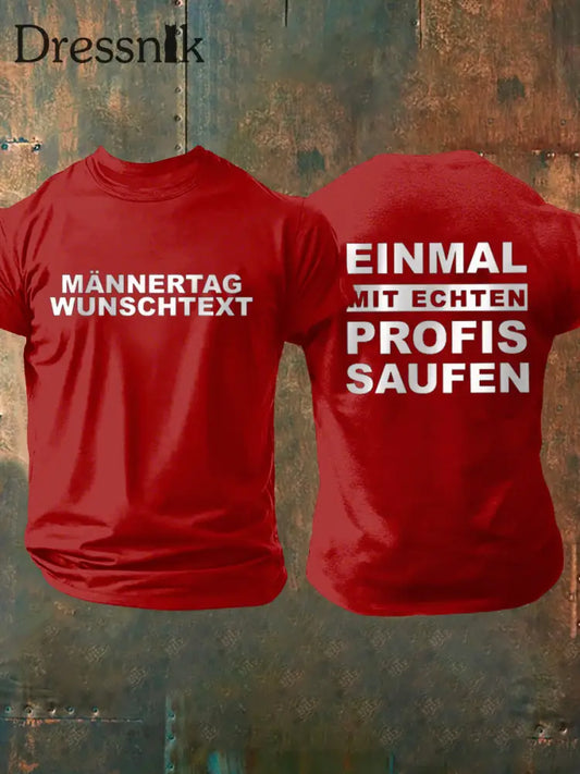 Männer Männer Männer bedrucktes Kurzarm-T-Shirt Rot / S