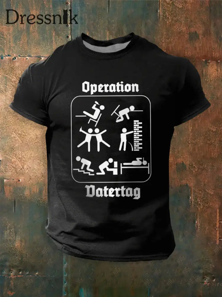 Männer Männer Männer bedrucktes Kurzarm-T-Shirt Schwarz / S