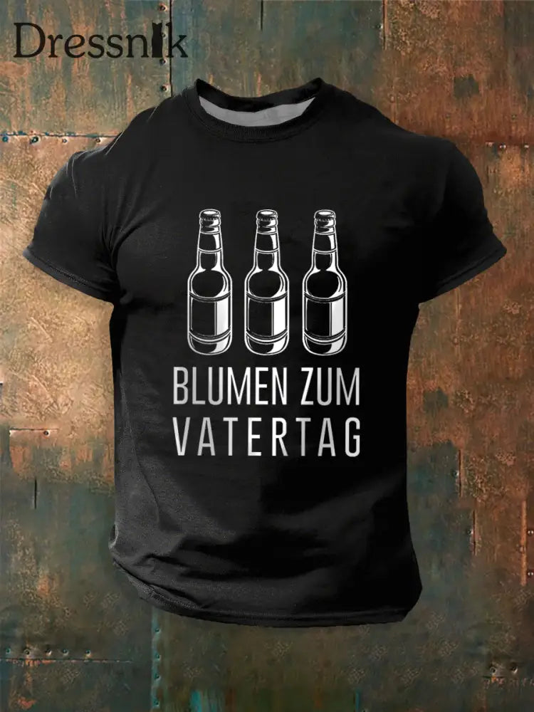 Männer Männer Männer bedrucktes Kurzarm-T-Shirt Schwarz / S