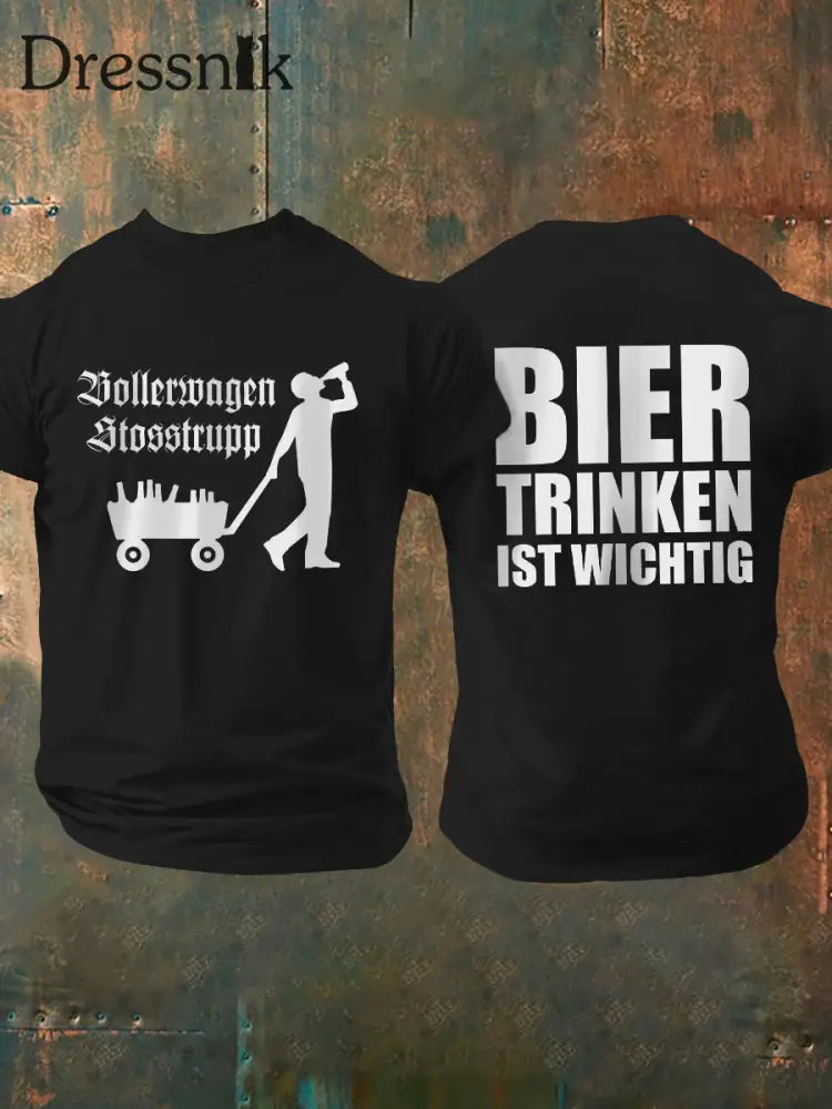 Männer Männer Männer bedrucktes Kurzarm-T-Shirt Schwarz / S
