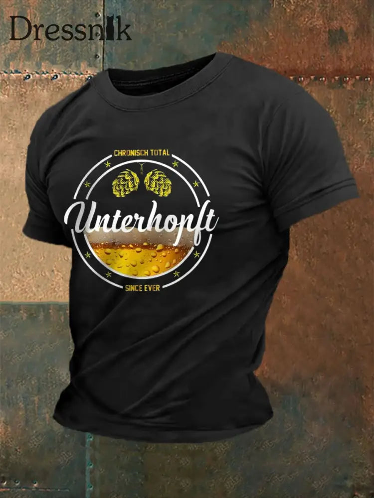 Männer Männer Männer bedrucktes Kurzarm-T-Shirt Schwarz / S