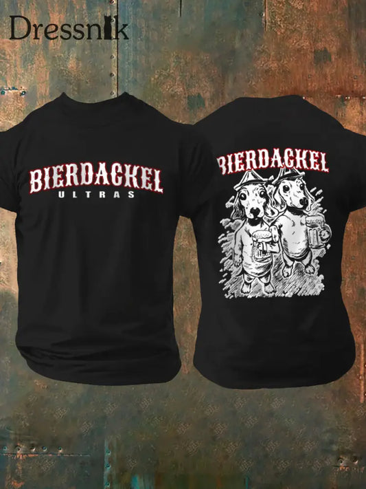 Männer Männer Männer bedrucktes Kurzarm-T-Shirt Schwarz / S