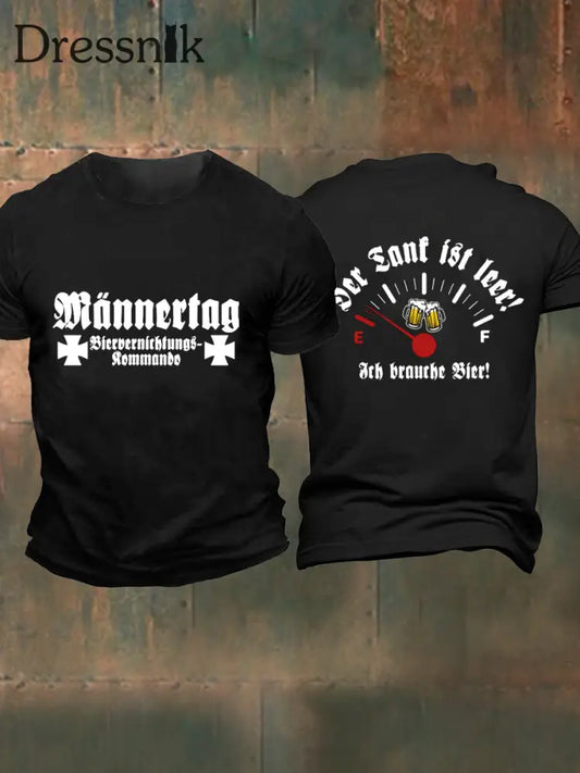 Männer Männer Männer bedrucktes Kurzarm-T-Shirt Schwarz / S