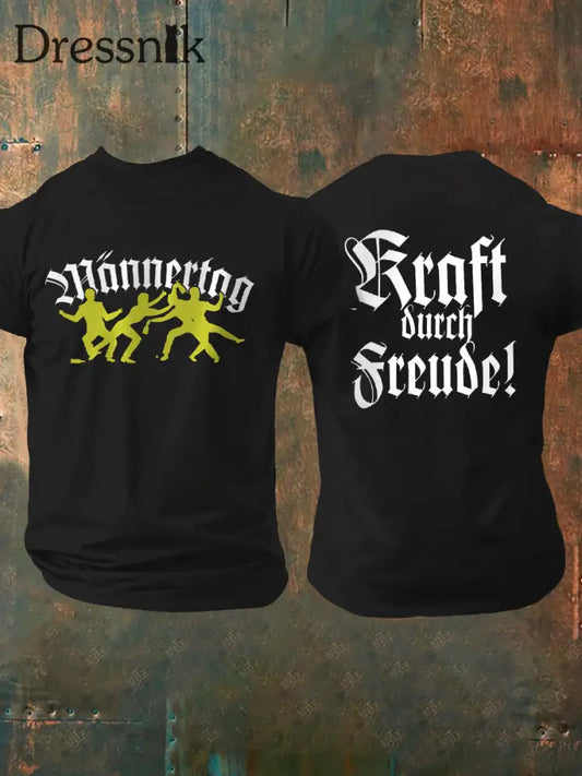 Männer Männer Männer bedrucktes Kurzarm-T-Shirt Schwarz / S