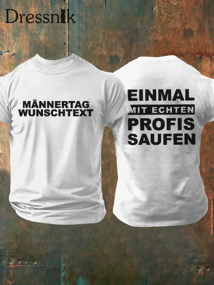 Männer Männer Männer bedrucktes Kurzarm-T-Shirt Weiß / S