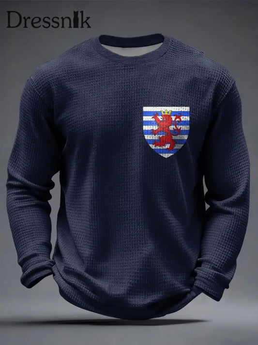 Männer betrübt Luxemburger Löwen-Crest T-Shirt mehrfarbig / S