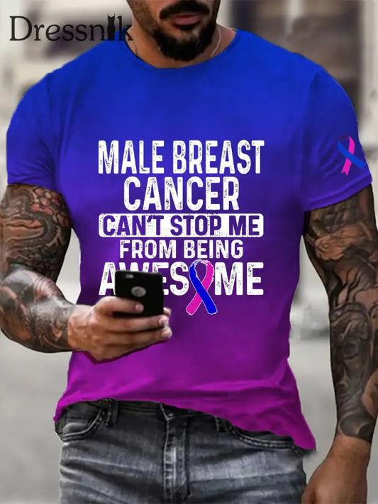 Männer Brustkrebs Bewusstseins druck Casual T Shirt als bild / S