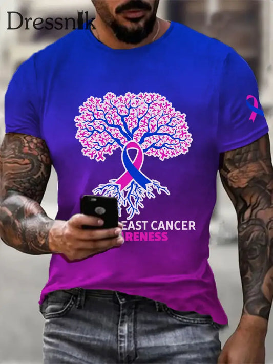 Männer Brustkrebs Bewusstseins druck Casual T Shirt als bild / S