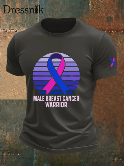 Männer Brustkrebs Bewusstseins druck Casual T Shirt Dunkelgrau / S