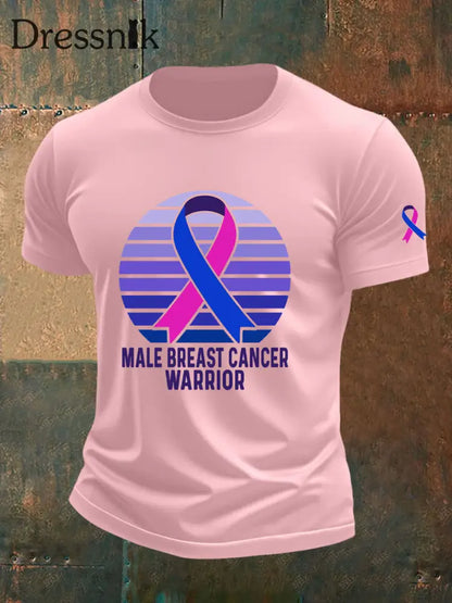 Männer Brustkrebs Bewusstseins druck Casual T Shirt Rosa / S