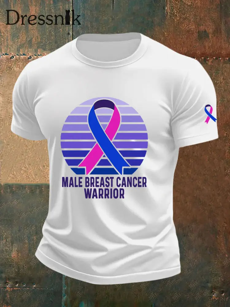 Männer Brustkrebs Bewusstseins druck Casual T Shirt Weiß / S