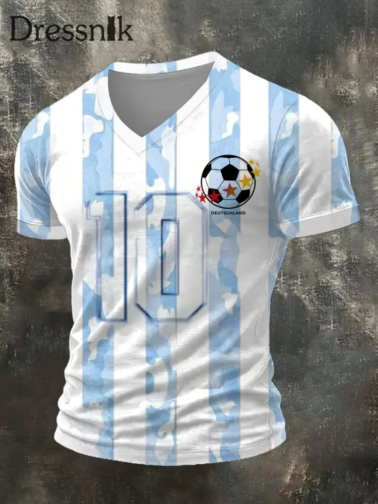 Männer Camo-gestreifte Deutschland Fußball Nummer 10 T-Shirt mehrfarbig / S