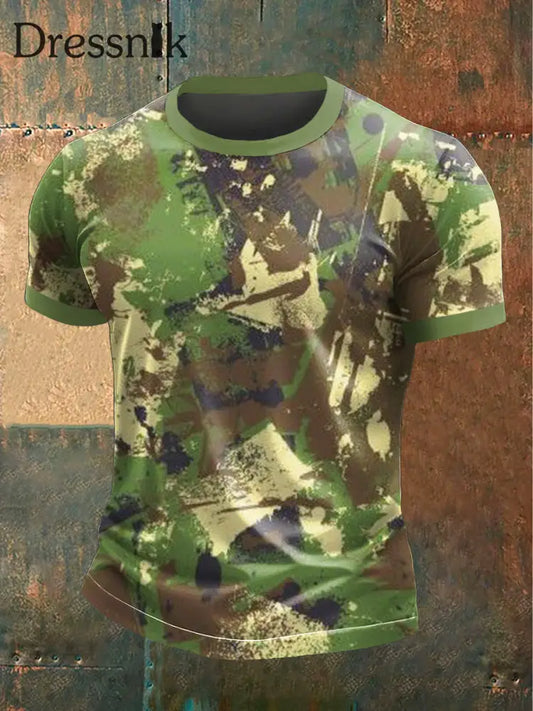Männer Camouflage Print Casual T-Shirt Tarnung / S