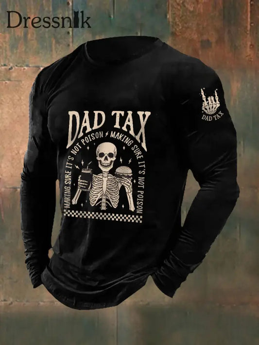 Männer Dad Steuer Langarm T-Shirt Schwarz / S