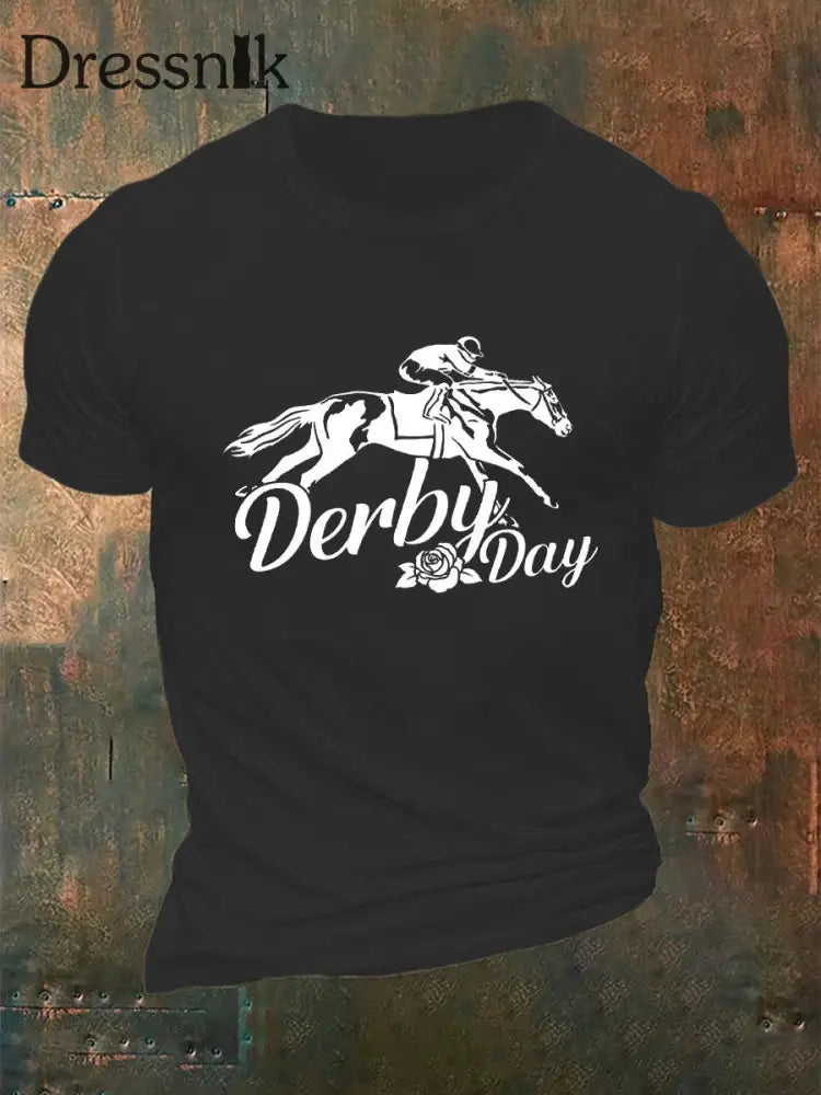 Männer Derby Day Print T-Shirt Schwarz / S