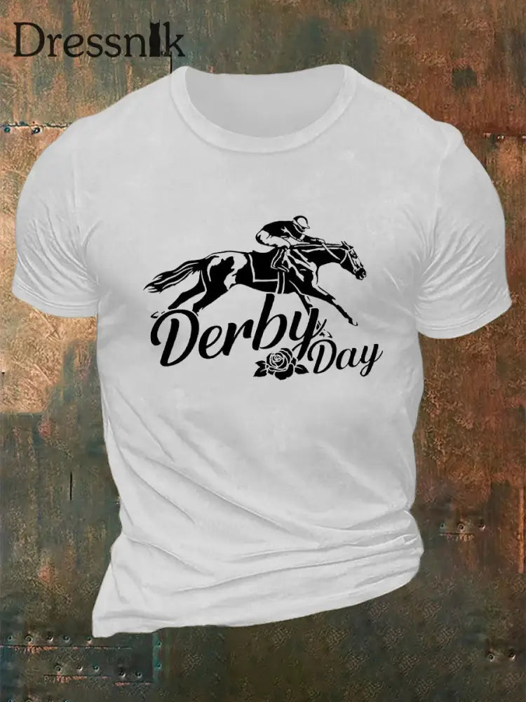 Männer Derby Day Print T-Shirt Weiß / S
