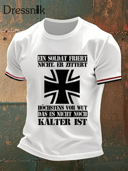 Männer deutsche Armee Soldaten kurze Ärmel T-Shirt Weiß / S